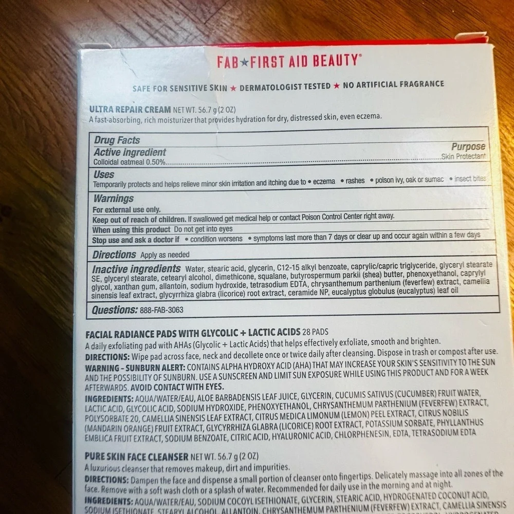 First Aid Beauty Sensitive Skin Starter Kit- missing the Facial Radiance Pads